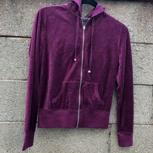 Victoria’s Secret Purple Velvet Zip-Up Sweater XS
